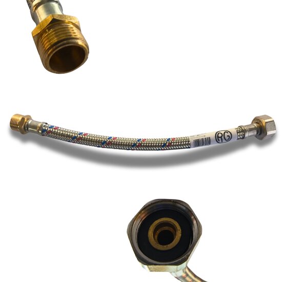 Flexibel DN8 1/2-1/2&quot; M/F 25 cm