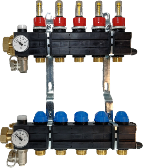 Plastieken vloerverwarmingsverdeler (set) 14 kringen