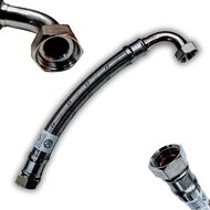 Flexibel met bocht DN19 3/4&quot;  F/F 30 cm