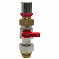 Rode grote mini bolkraan 1/2"-16mm perskoppeling