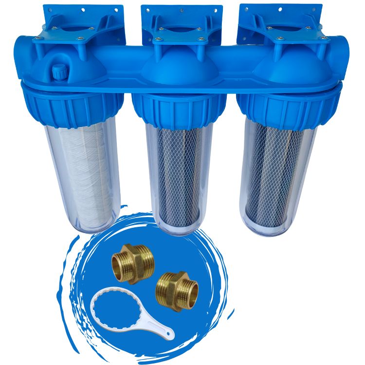 Triplex filter 10" (fijnfilter + koolstoffilter + koolstoffilter)