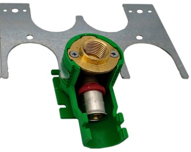 Pers inbouwdoos ENKEL (groen) 1/2 - 16 alu-pex