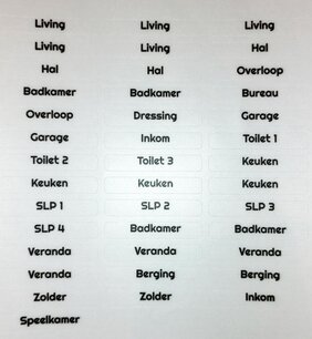 Stickers voor markeerplaatje (verwarming)