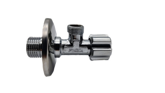 Hoekstopkraan 2x1/2"M met rosas