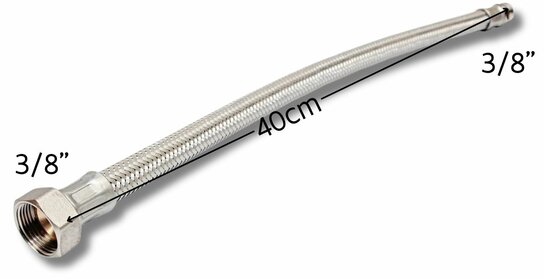 Kraan flexibel M/F 3/8"-3/8"-40 cm