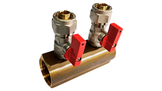 Verdeler 2x 16mm rood