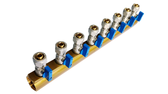 Verdeler 8x 16mm blauw