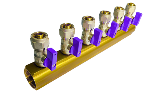 Verdeler 6x 16mm blauw