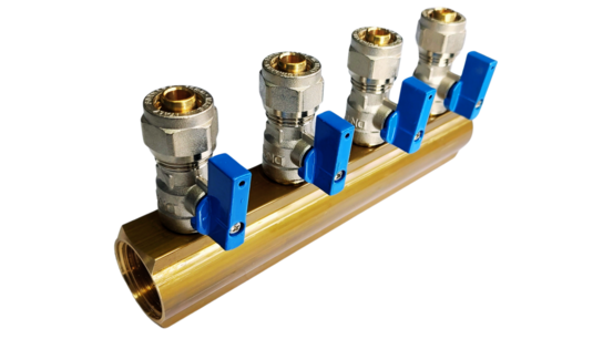 Verdeler 4x 16mm blauw