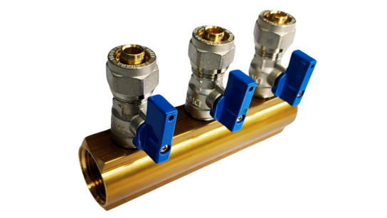 Verdeler 3x 16mm blauw