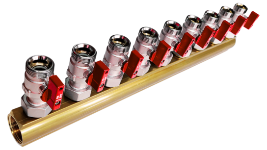 Verdeler 9x rood met grote minibolkranen