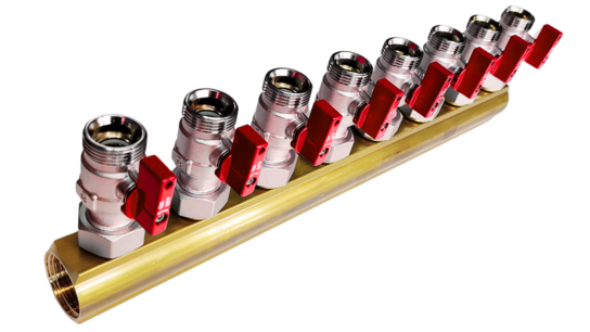 Verdeler 8x rood met grote minibolkranen