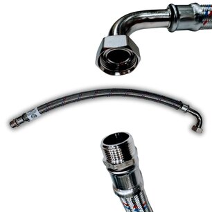 Flexibel met bocht DN25 M/F 1" 60 cm