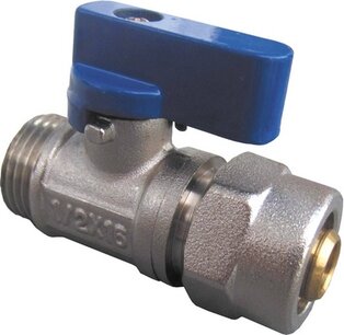 Mini bolkraan met adapter blauw